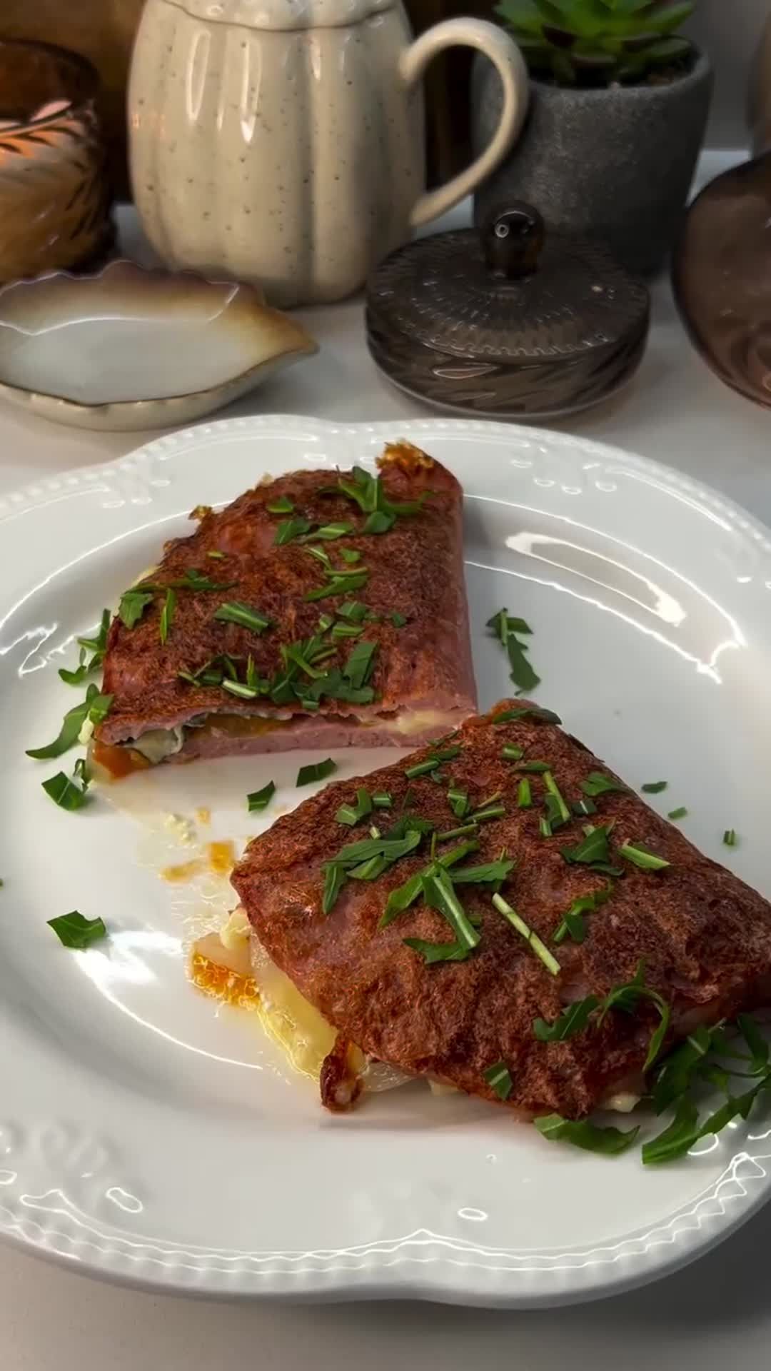 Meatloaf Roll with Cream Cheese and Tomatoes