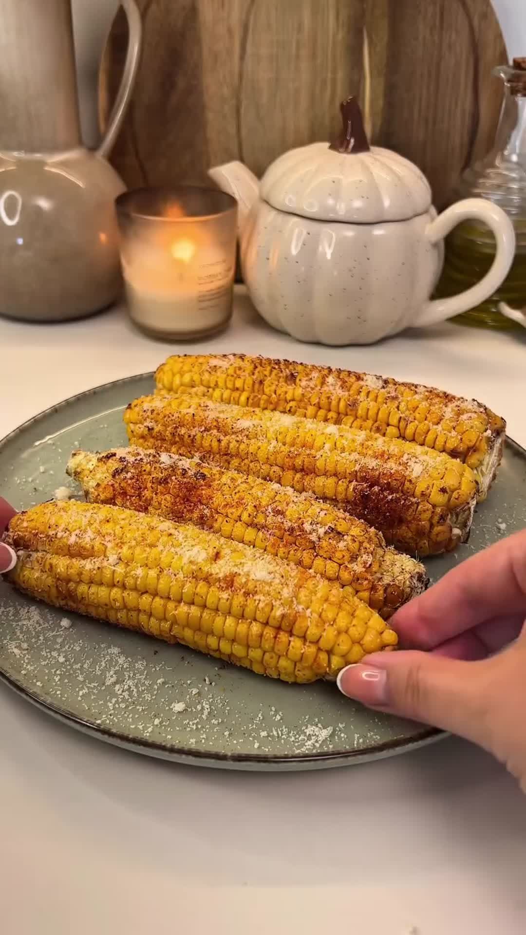 Corn on the Cob with Butter, Paprika and Parmesan