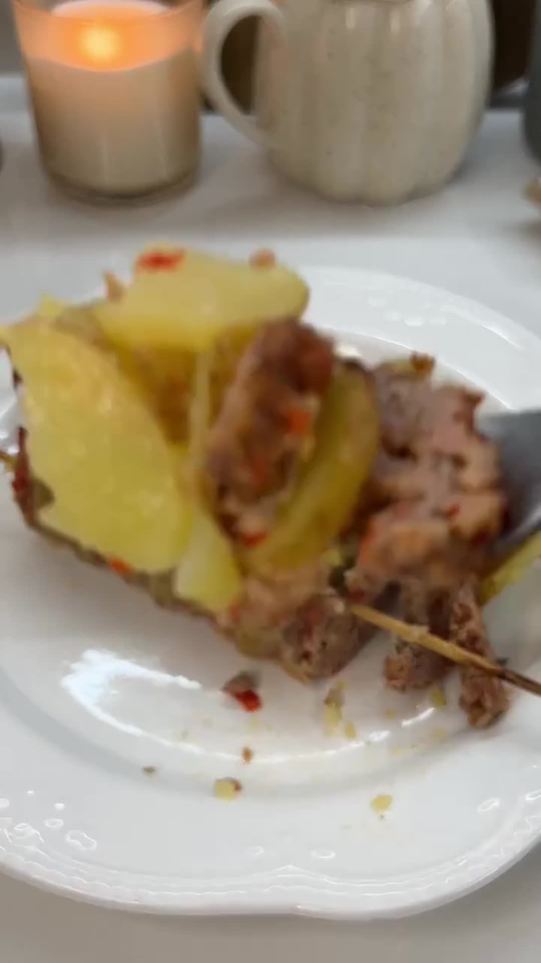 Potato and Ground Beef Skewers