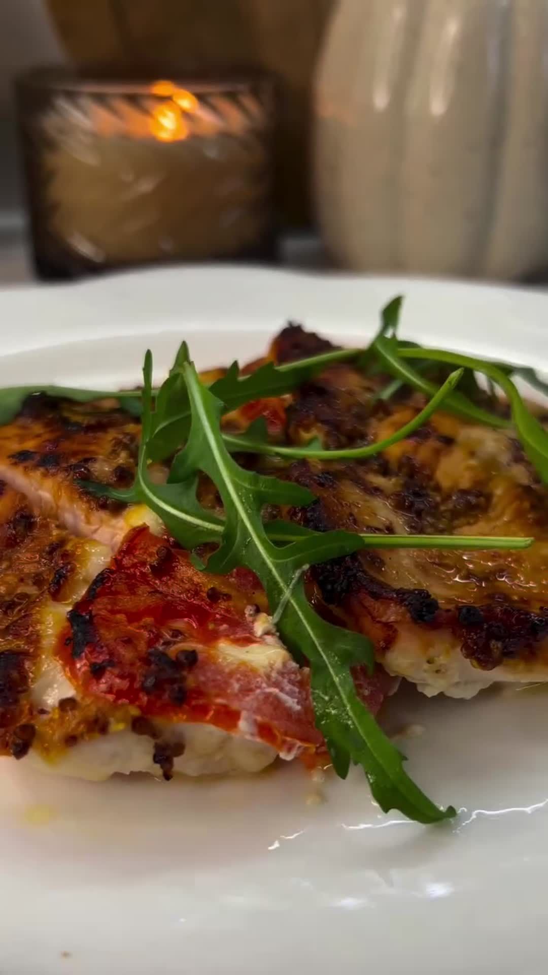 Turkey with Mozzarella and Tomatoes in Mustard Glaze