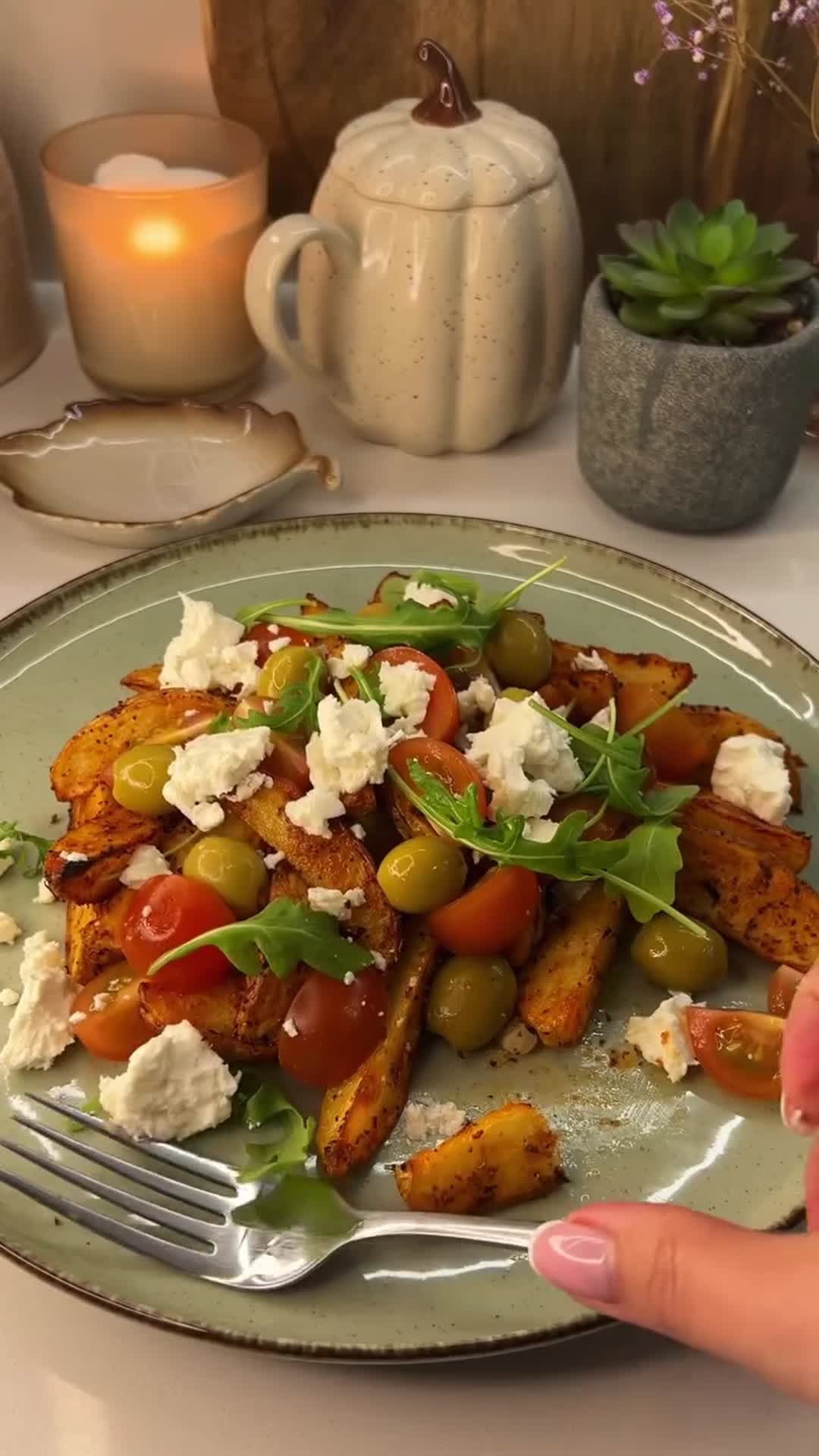 Greek-Style Potatoes with Feta and Olives