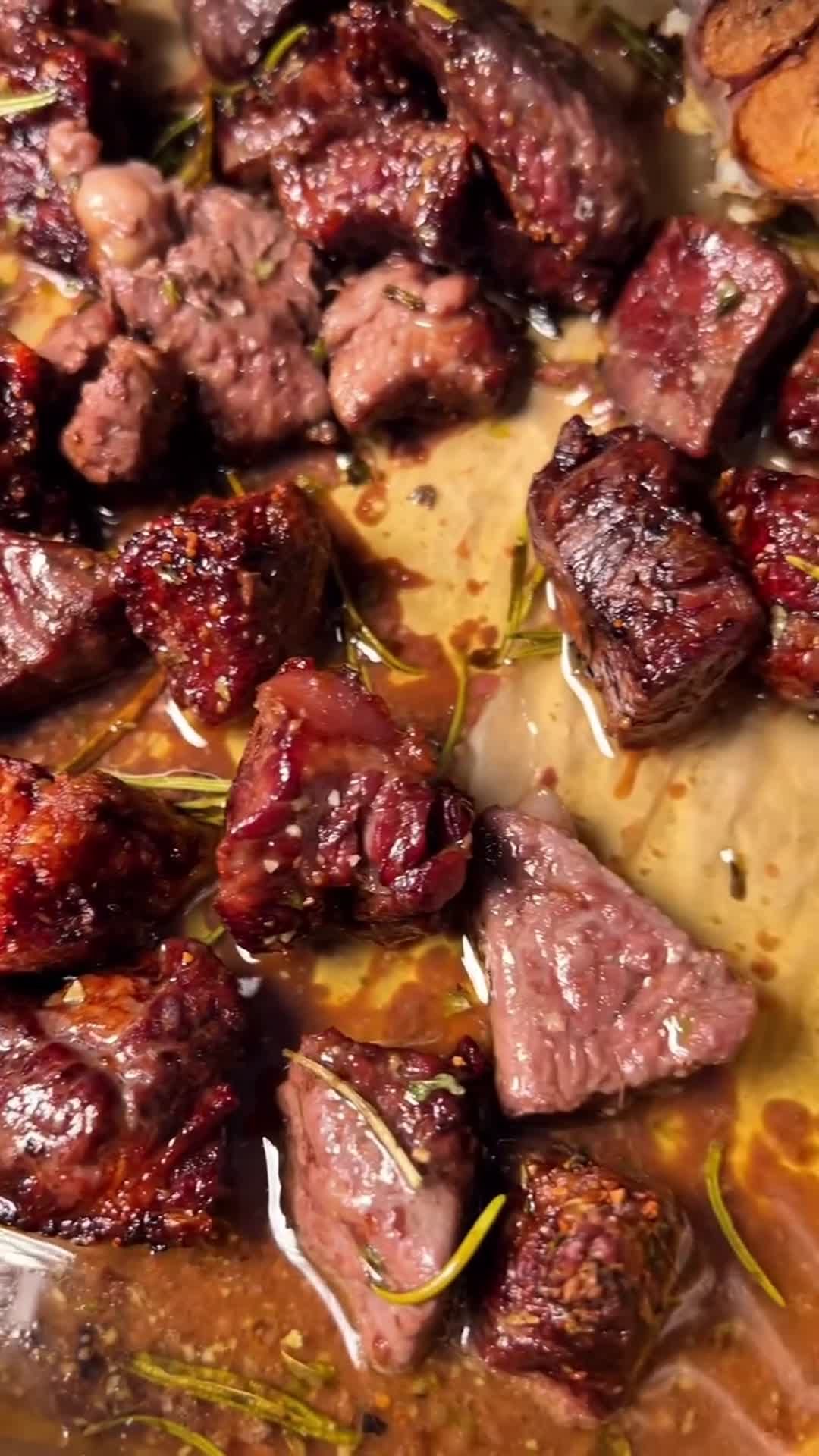 Beef Chunks with Garlic and Rosemary