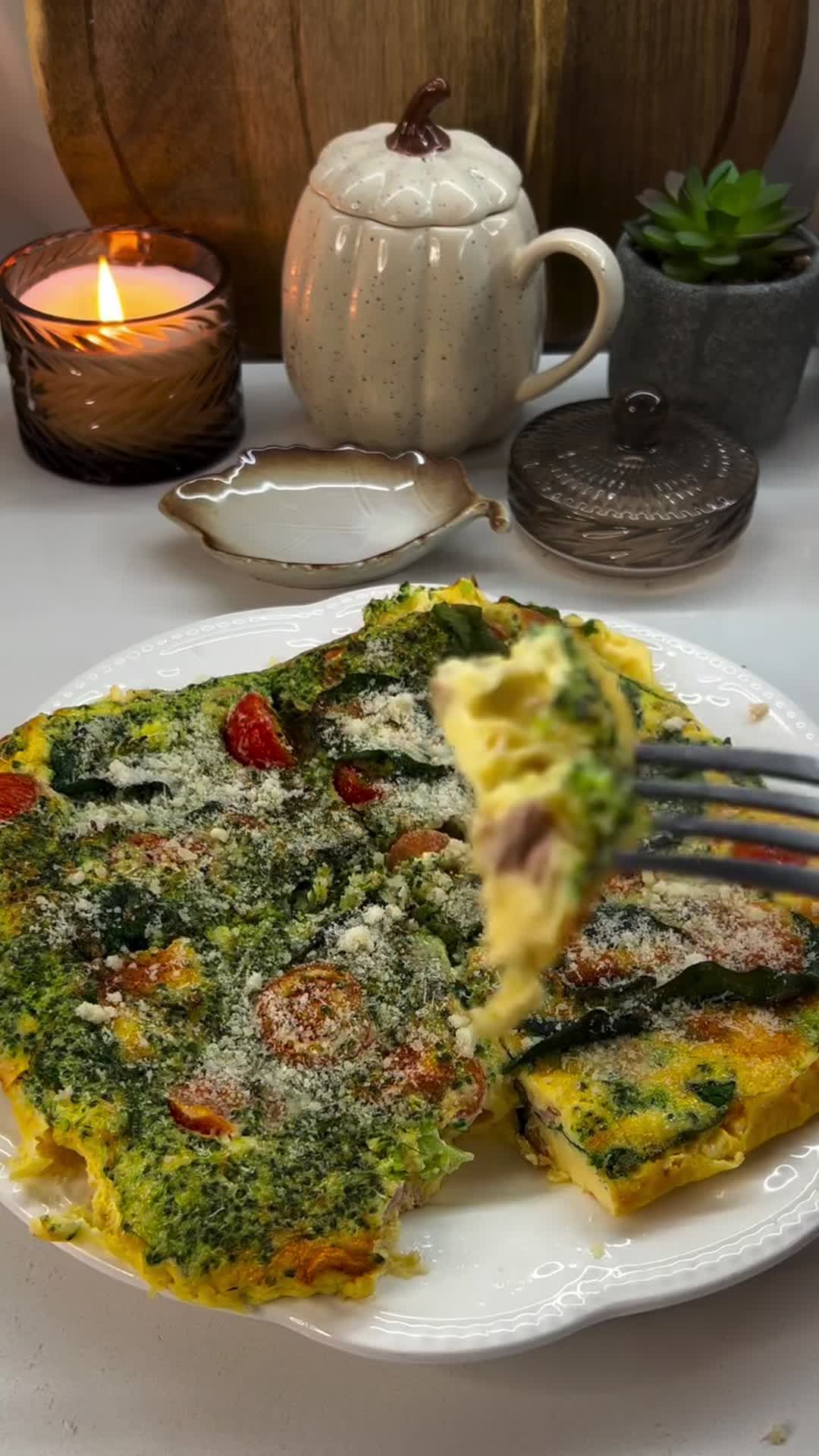 Frittata with Broccoli, Spinach and Tuna