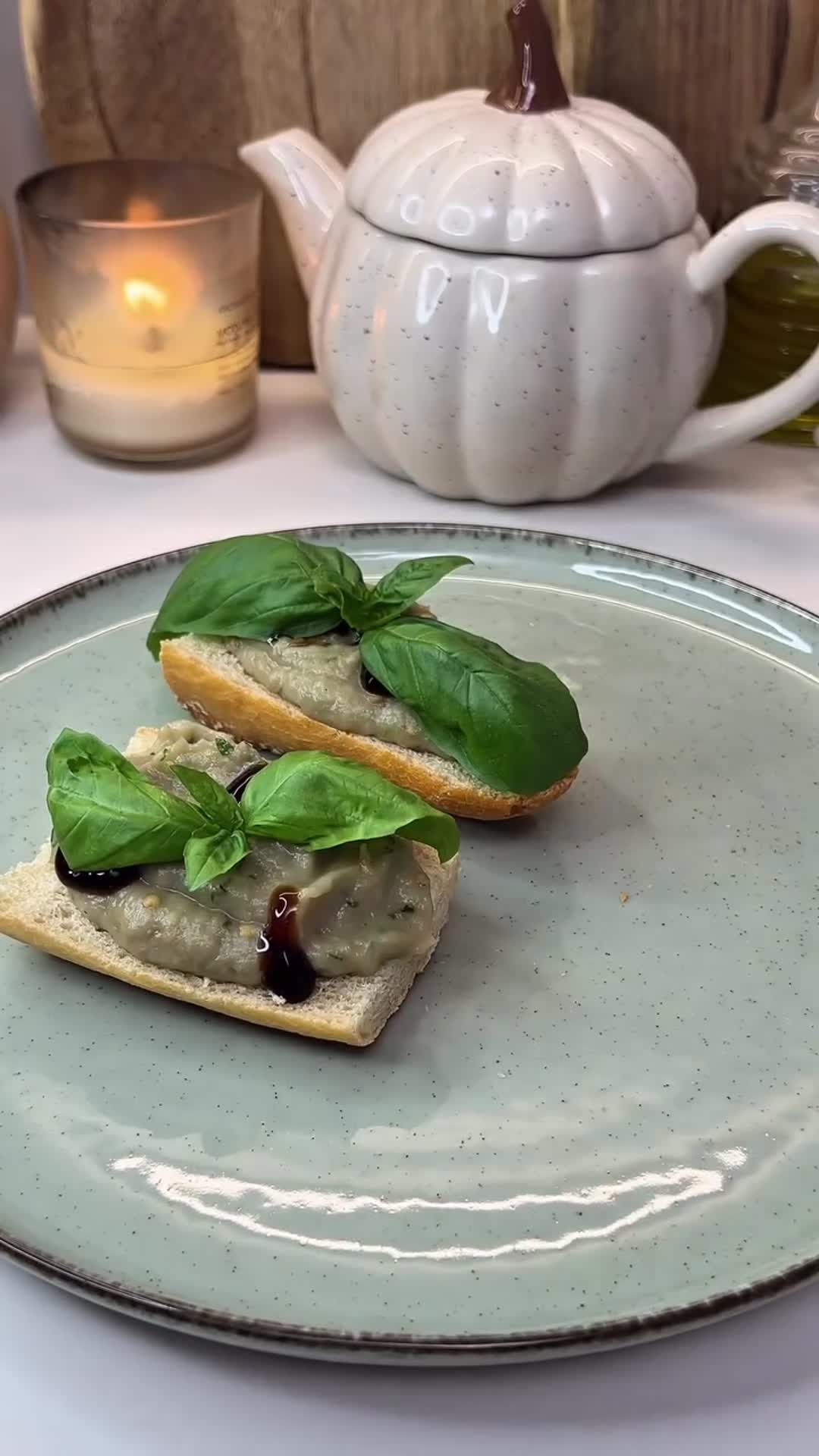 Eggplant Dip with Confit Garlic and Basil