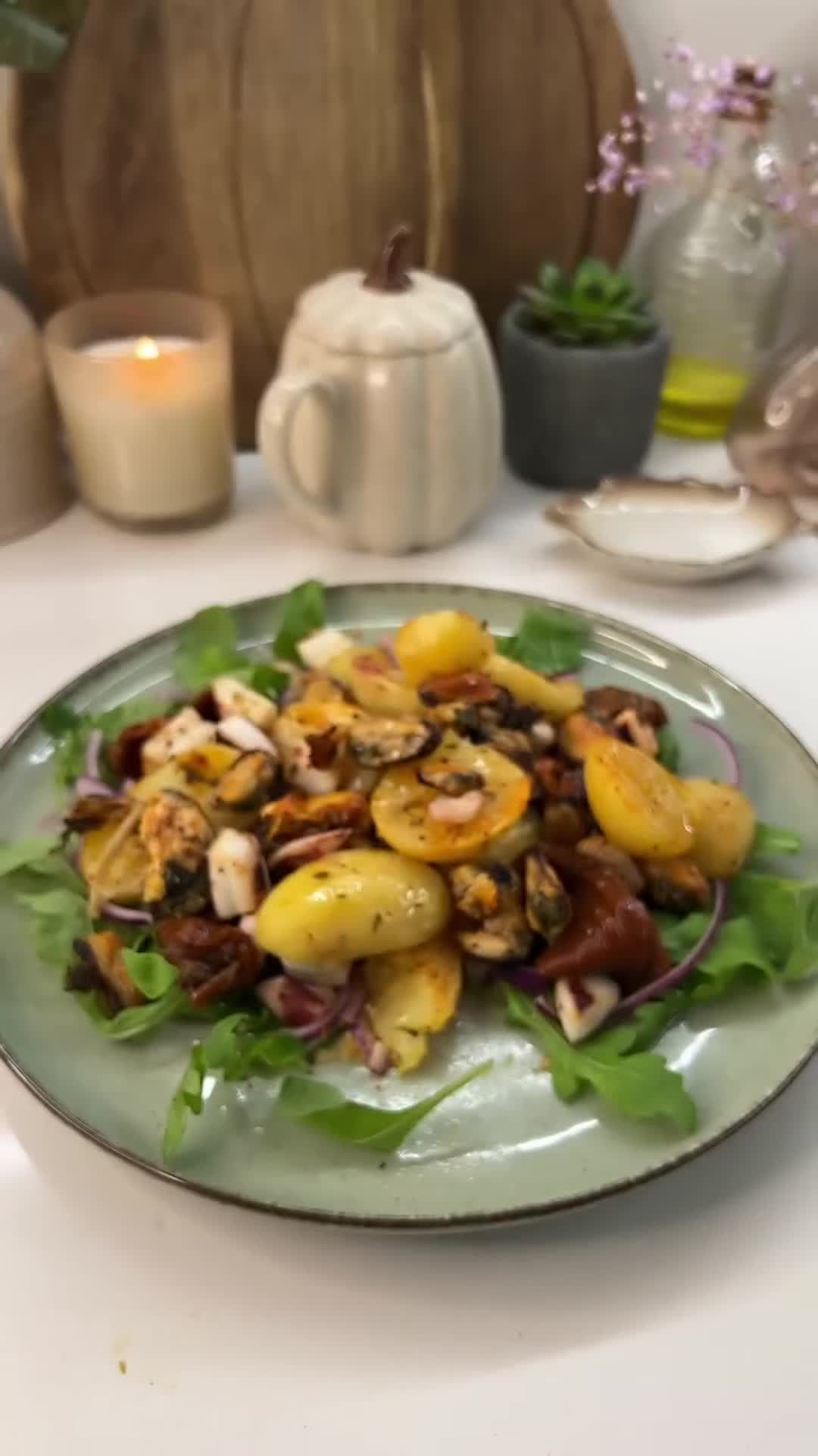 Warm Seafood Salad with Crisp Potatoes