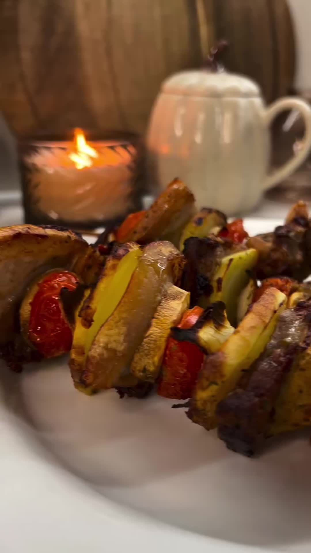 Bacon Skewers with Potato and Cherry Tomatoes