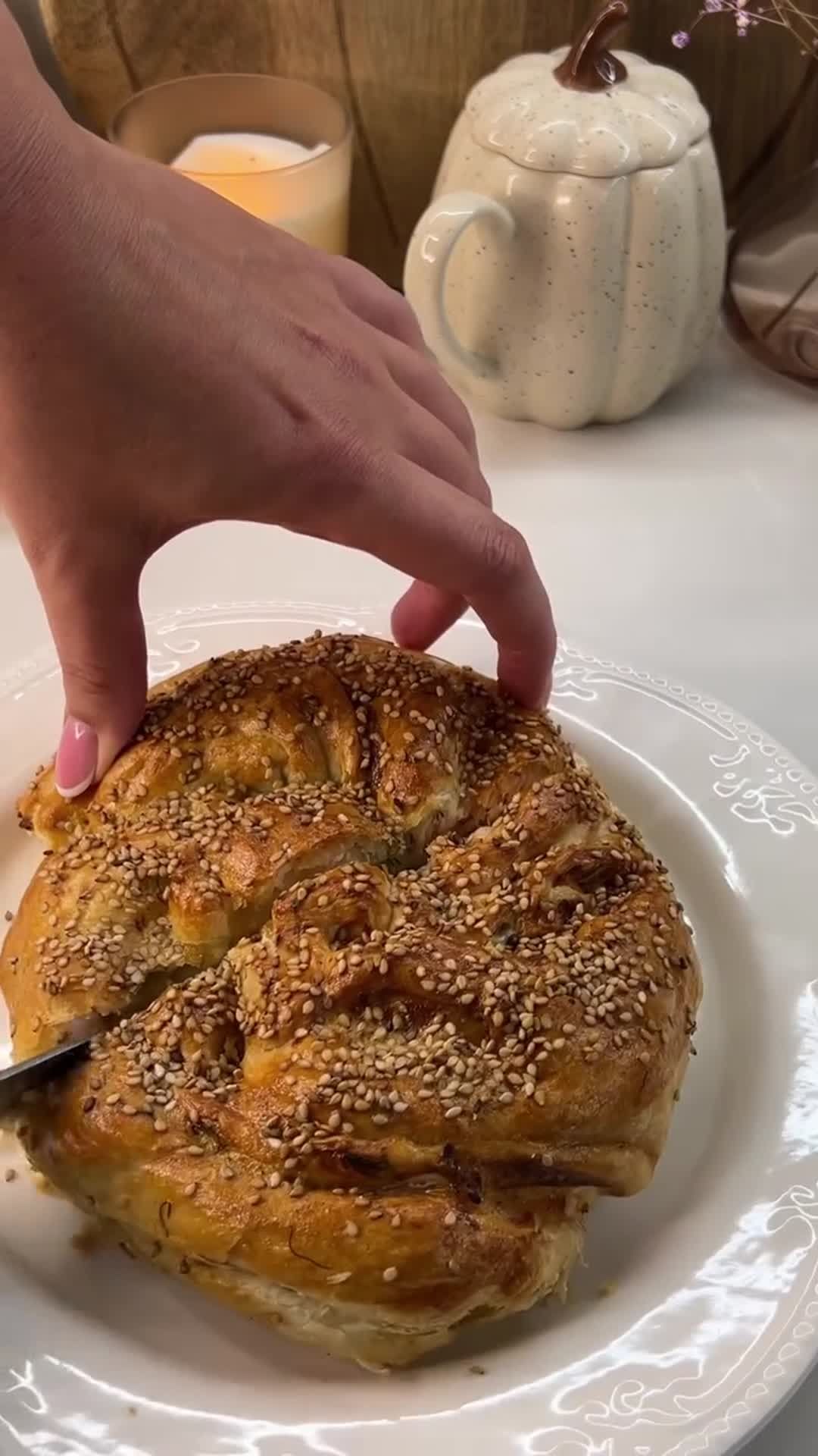 Salmon and Cream Cheese Pastry Wreath