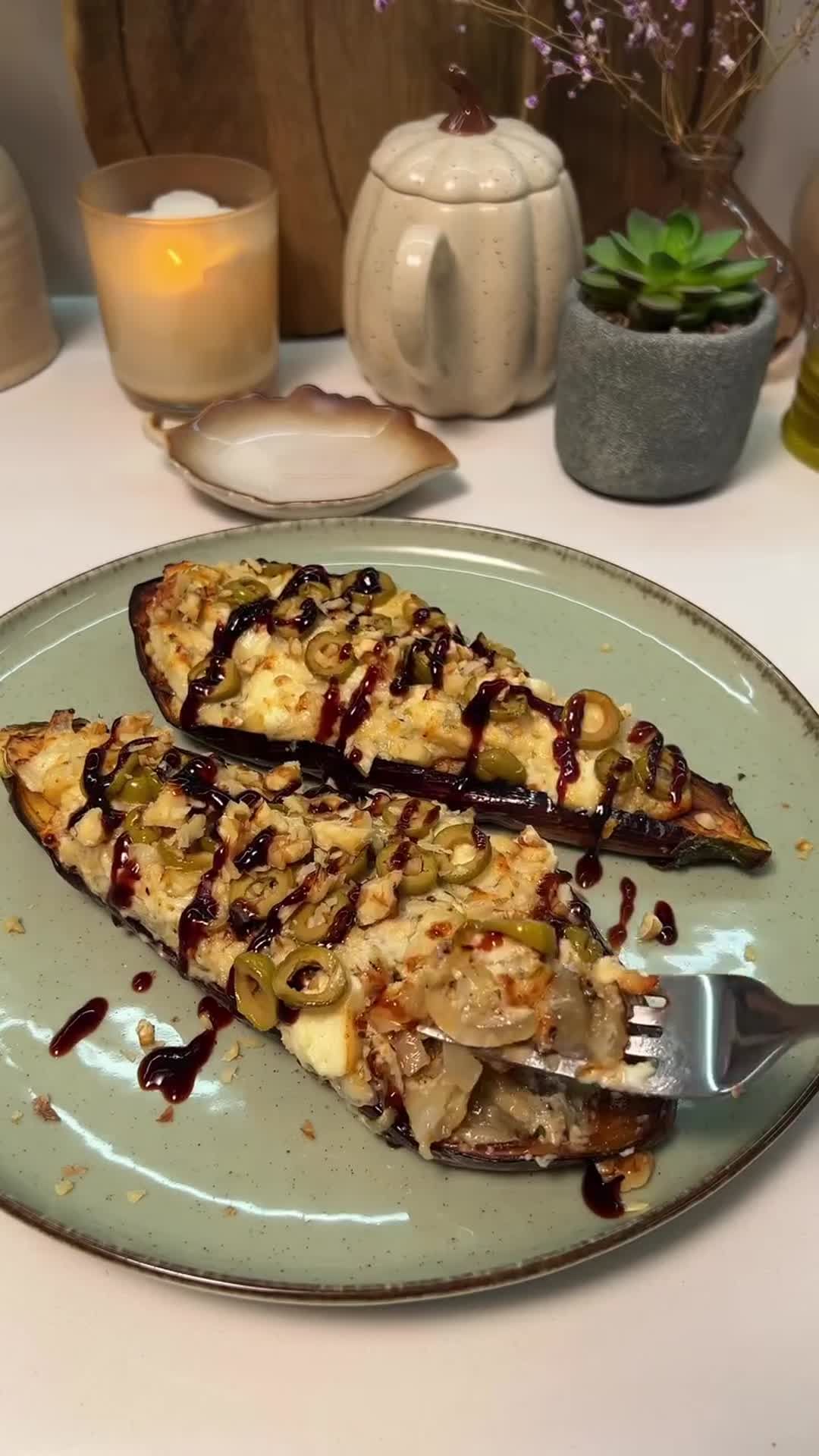 Eggplants with Feta and Olives