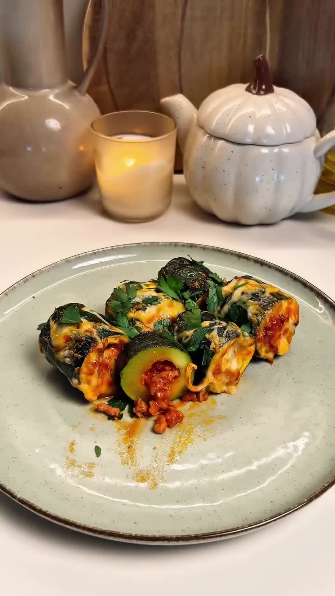 Zucchini Cups with Meat Sauce