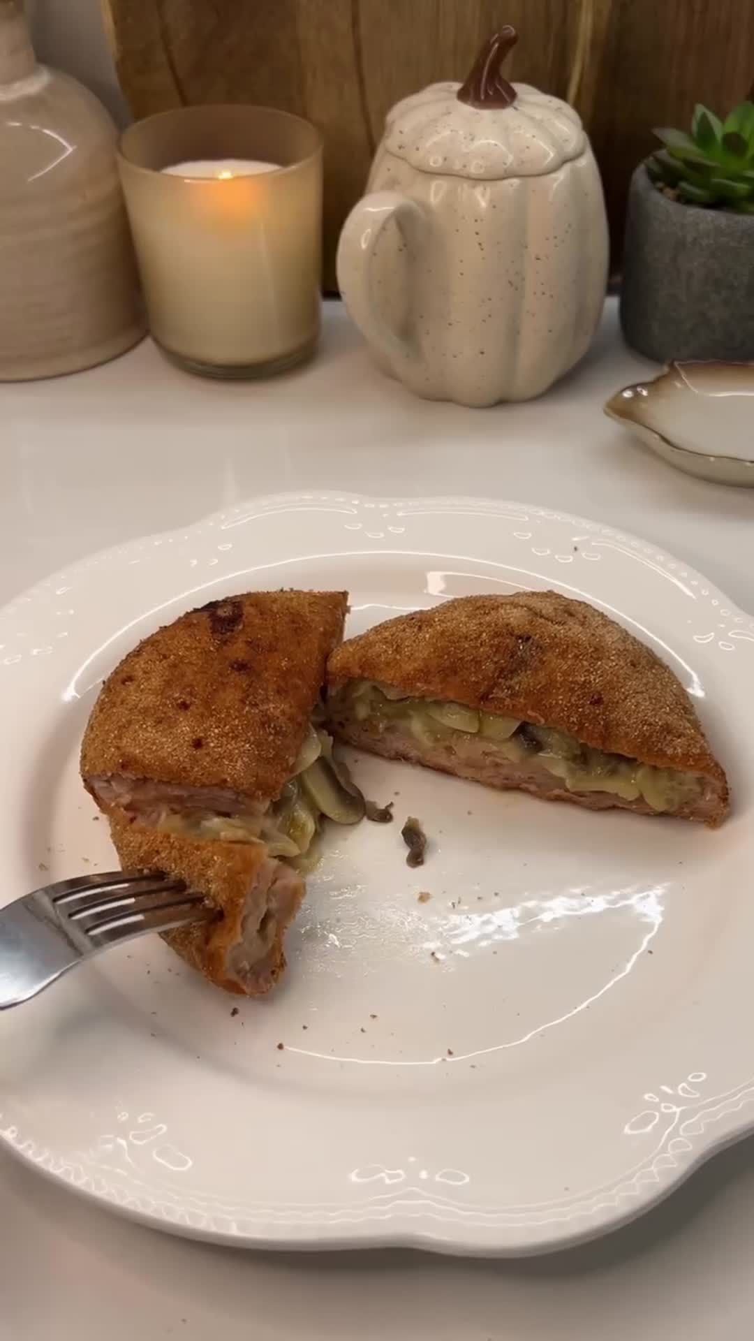 Chicken Balls with Mushrooms and Mozzarella