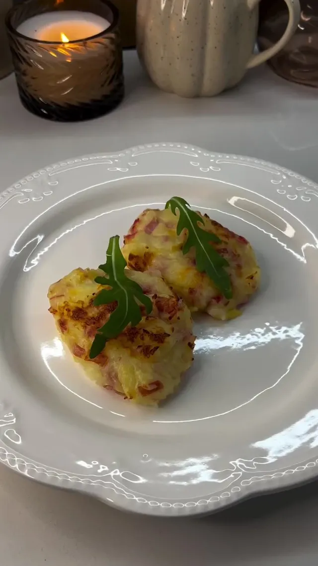 Potato Patties with Ham and Salami