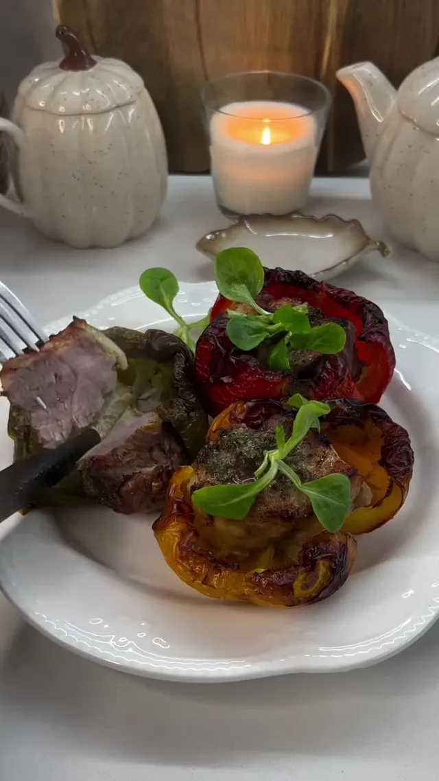 Whole Peppers Stuffed with Pork and Cheese