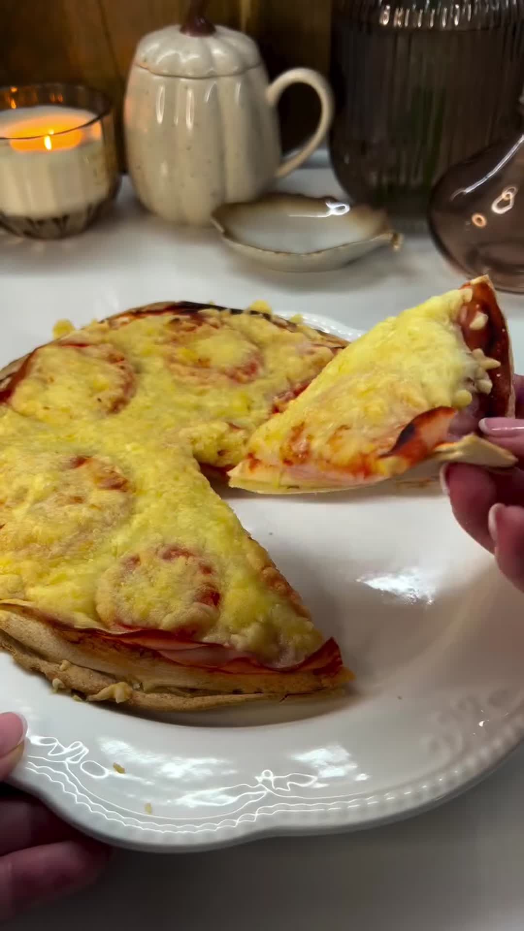 Express Tortilla Pizza with Ham