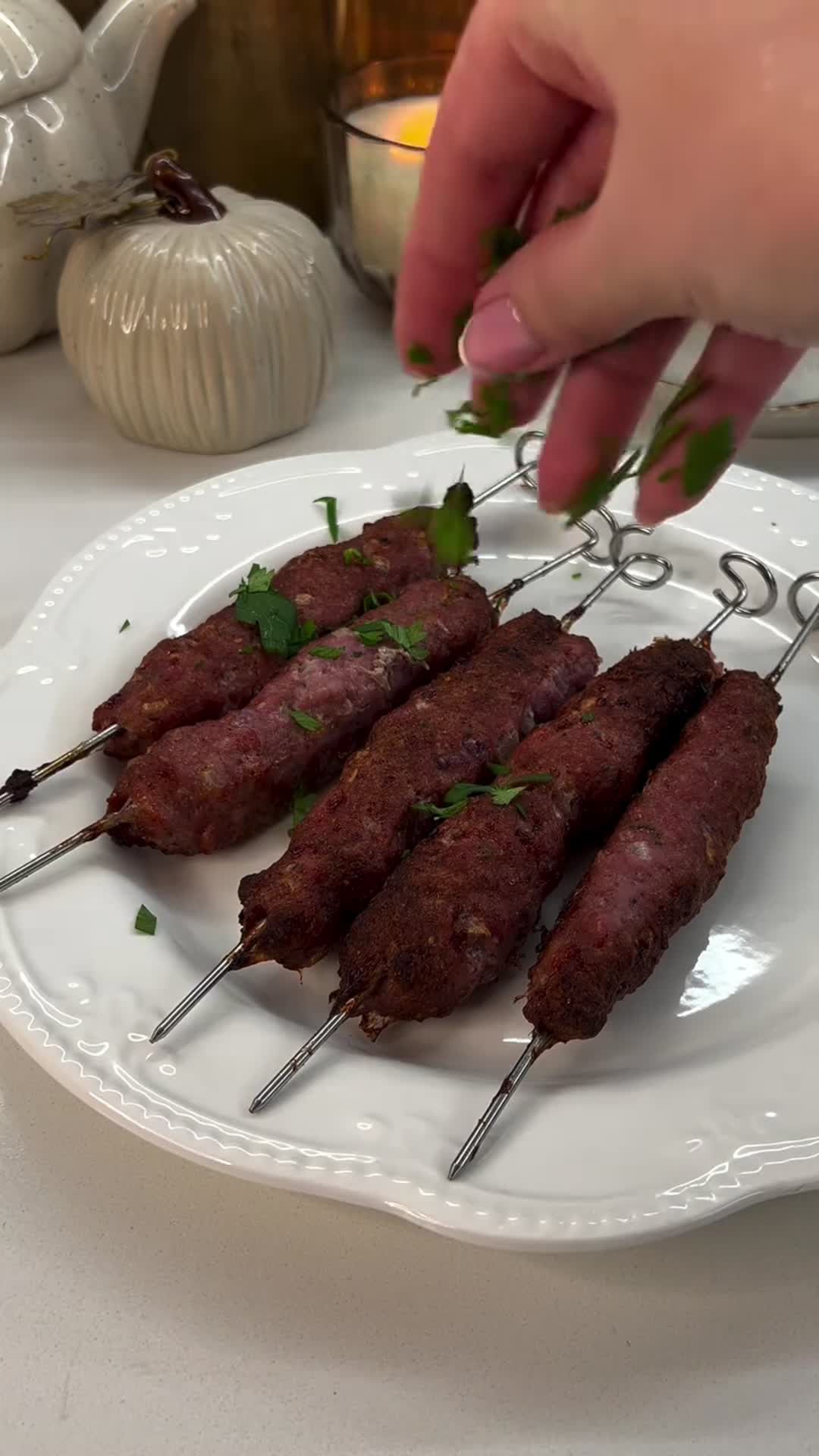 Beef Lula Kebabs on Skewers