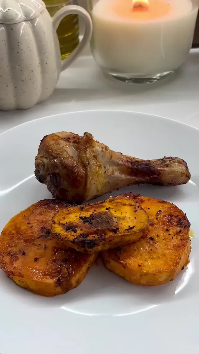 Chicken Drumsticks with Sweet Potato in Honey Marinade