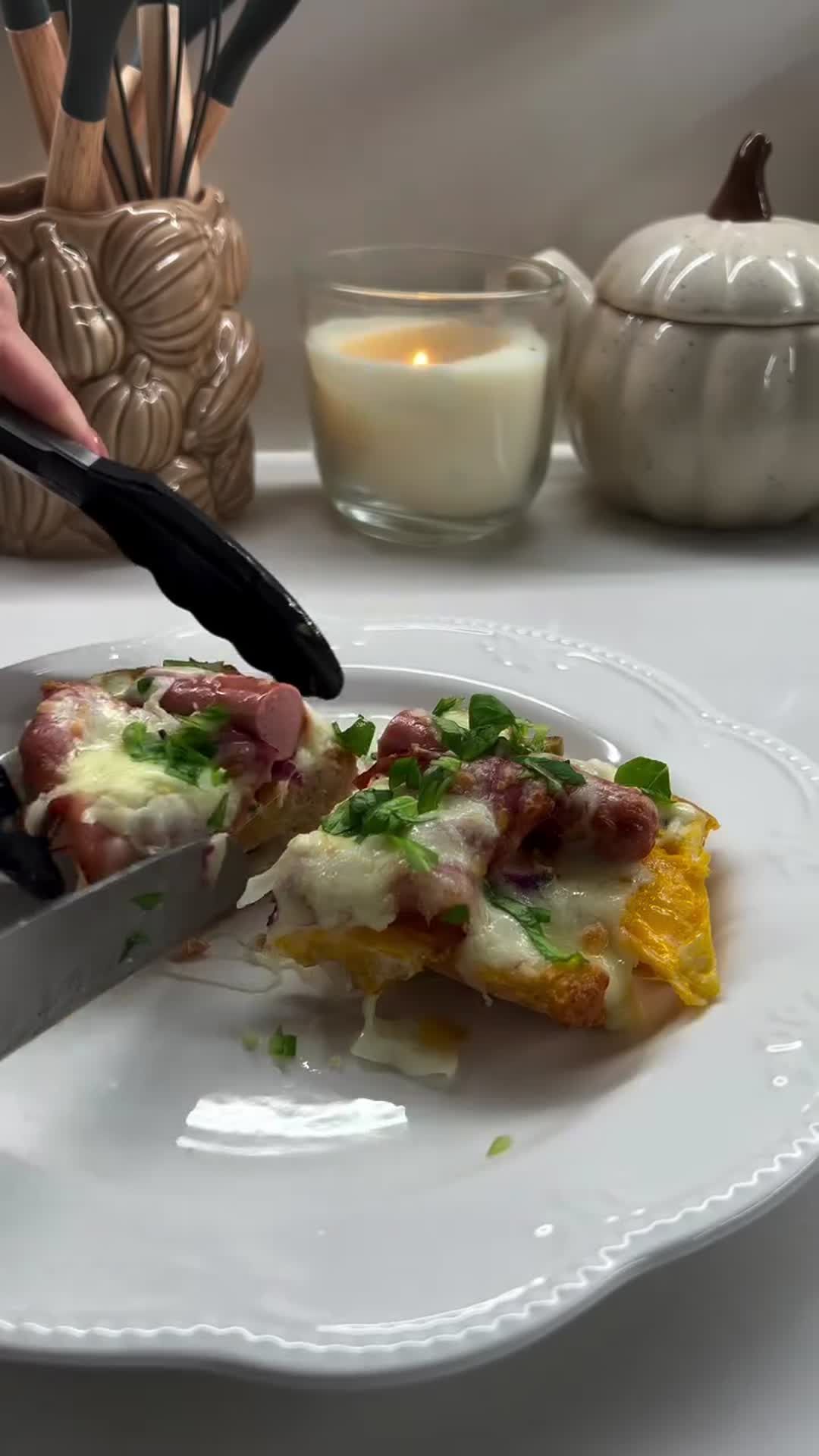 Baguette with Fried Egg, Sausage and Bacon