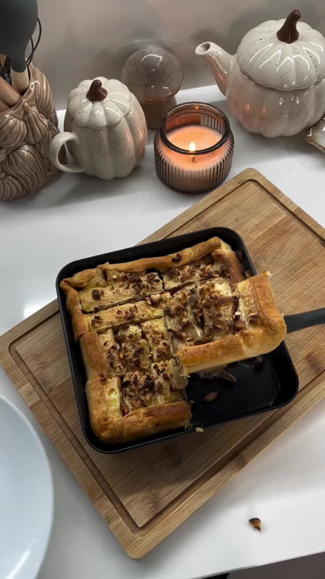Puff Pastry Tart with Camembert and Mushrooms